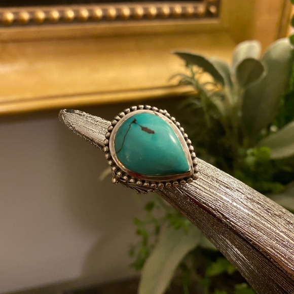PEAR SHAPED STERLING SILVER TURQUOISE - Picture 5 of 8